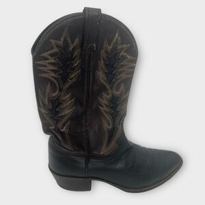 Dan Post Black Leather‎ Cowboy Boots Size 10 Good Condition! Classic